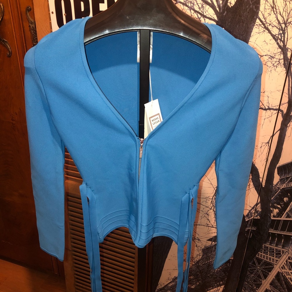 Herve Leger Blue Top with Band